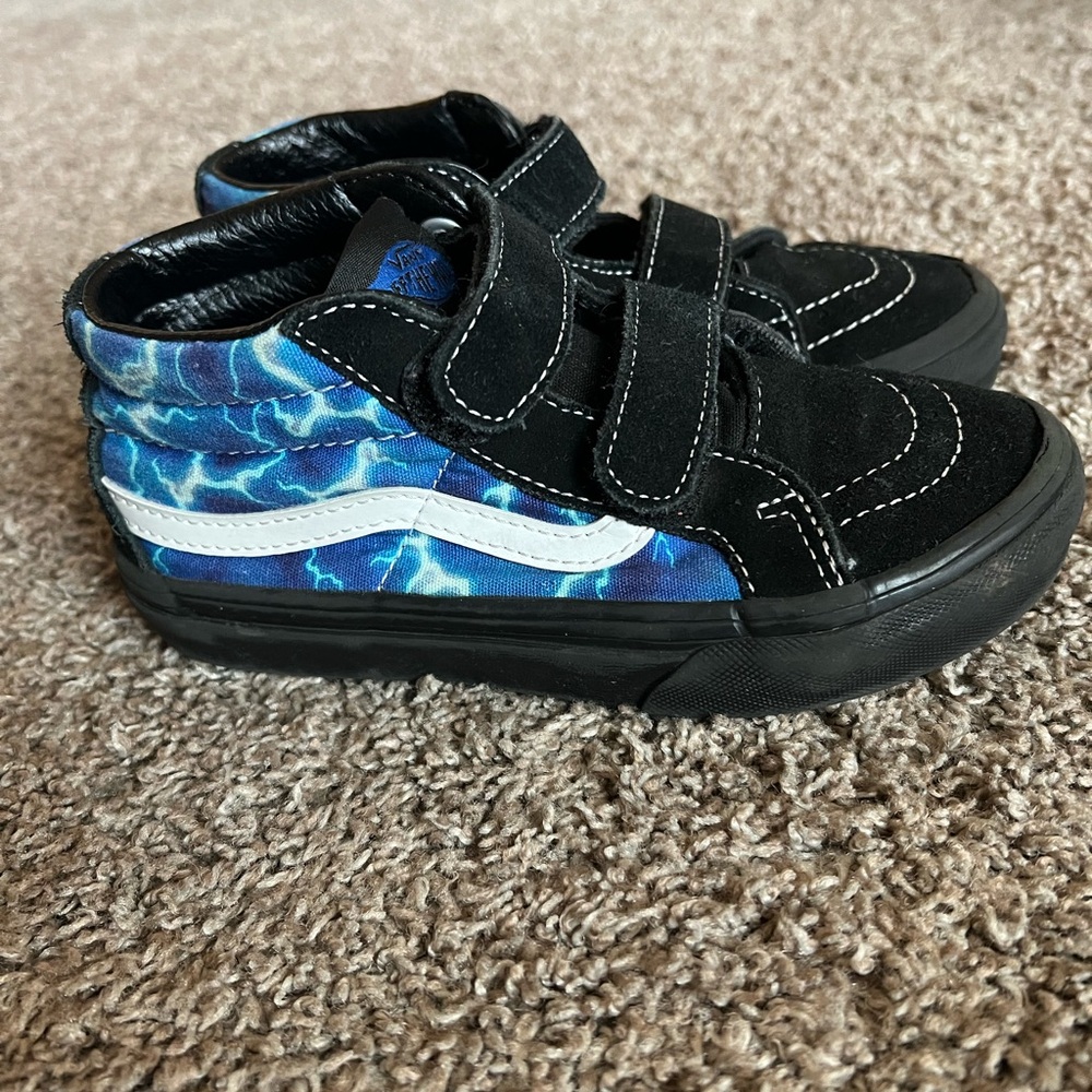 Vans Kids Black and Blue Lightning Sneakers